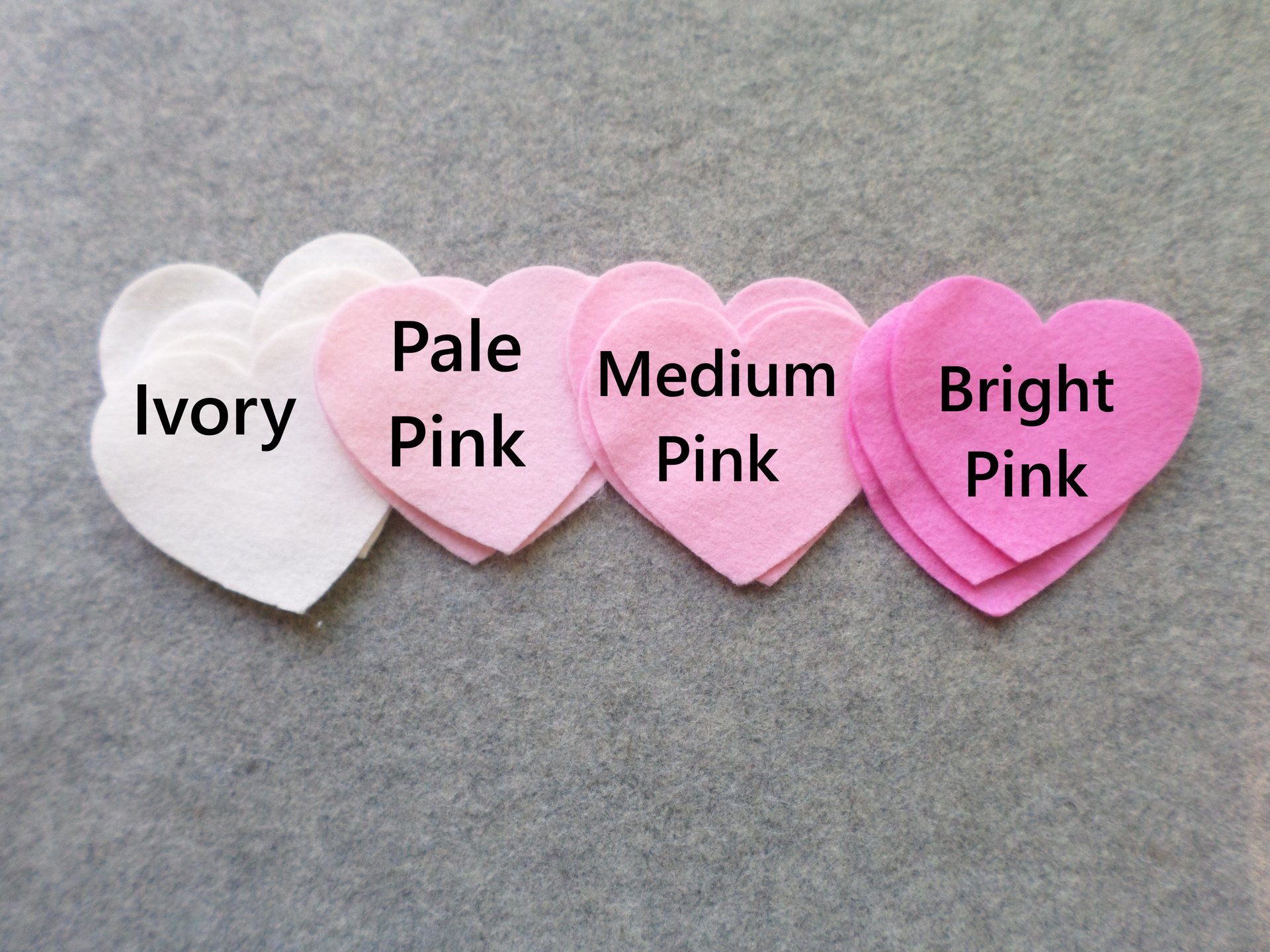 Cut Felt Shapes, 12 Heart Pieces