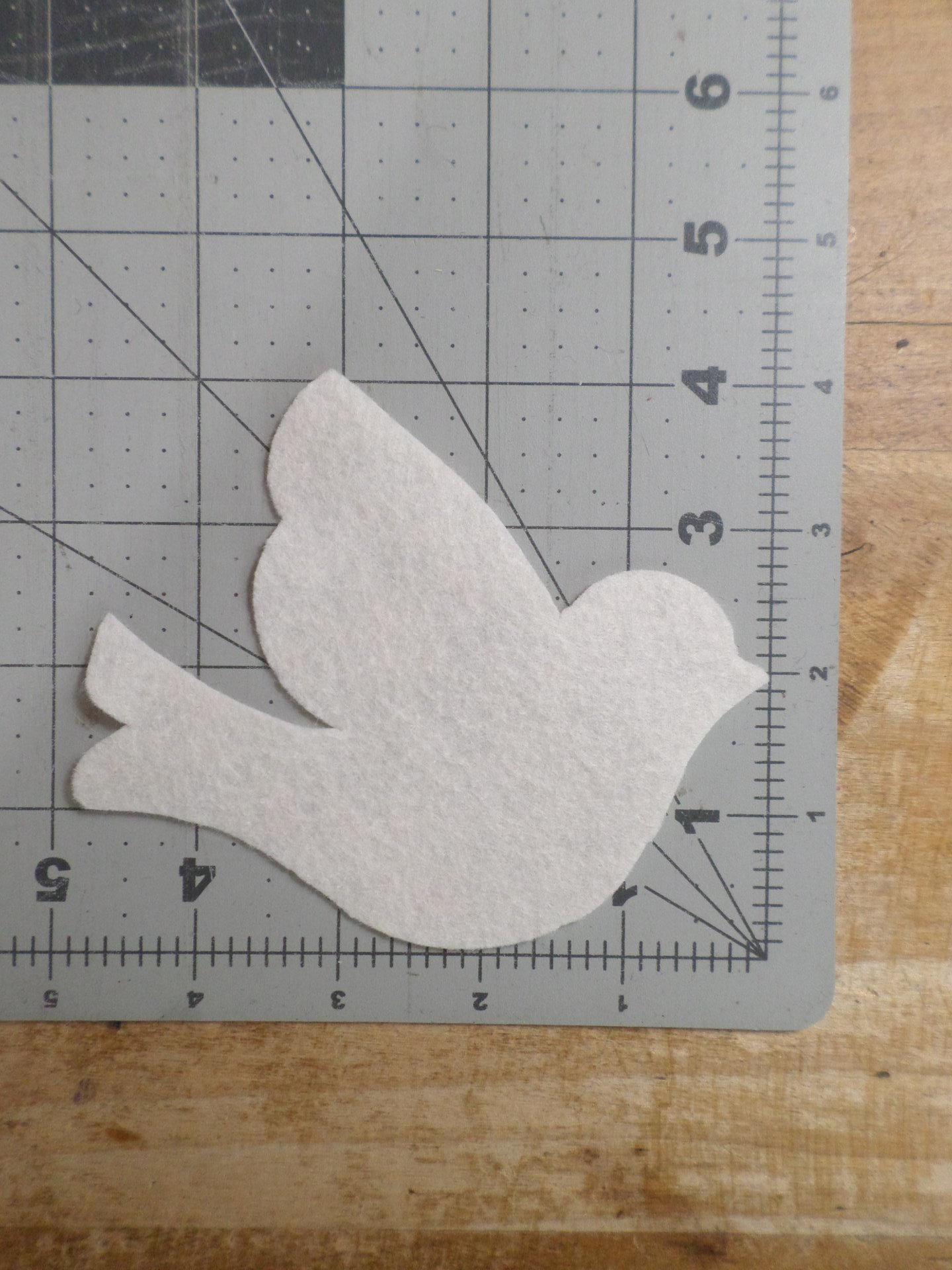 Cut Felt Bird Shapes, 12 White Dove Pieces