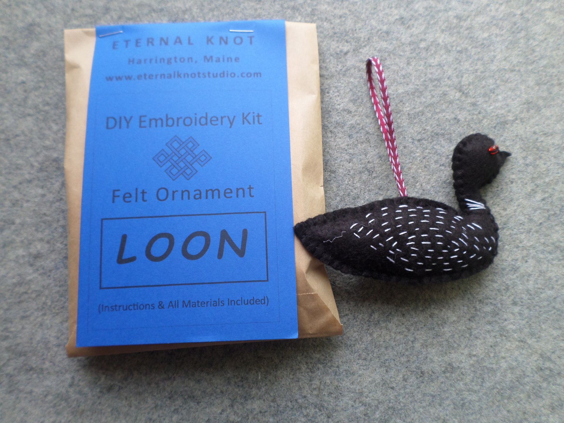 Loon Felt Holiday Ornament DIY Kit