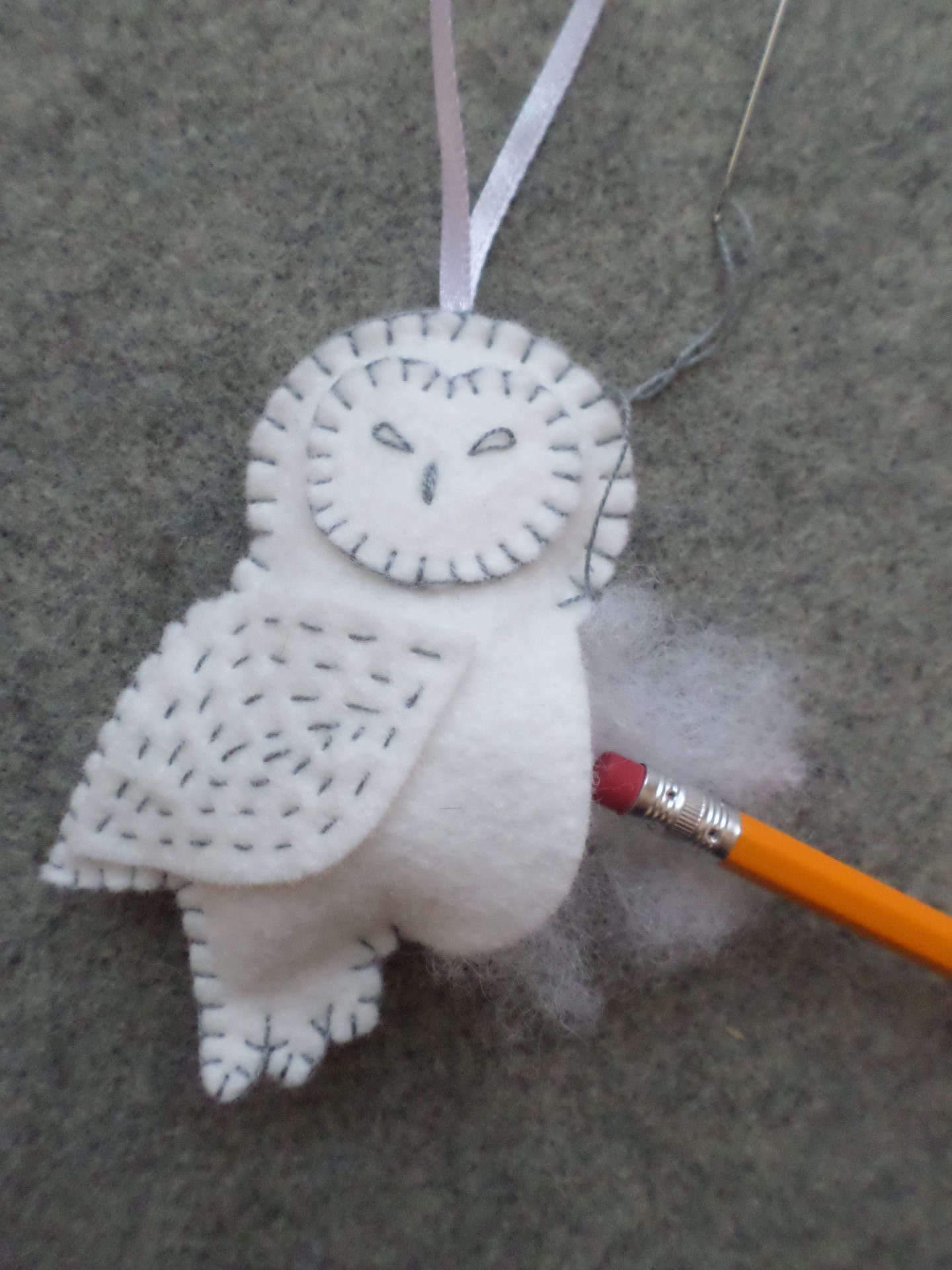 Snowy Owl Felt Holiday Ornament DIY Kit 