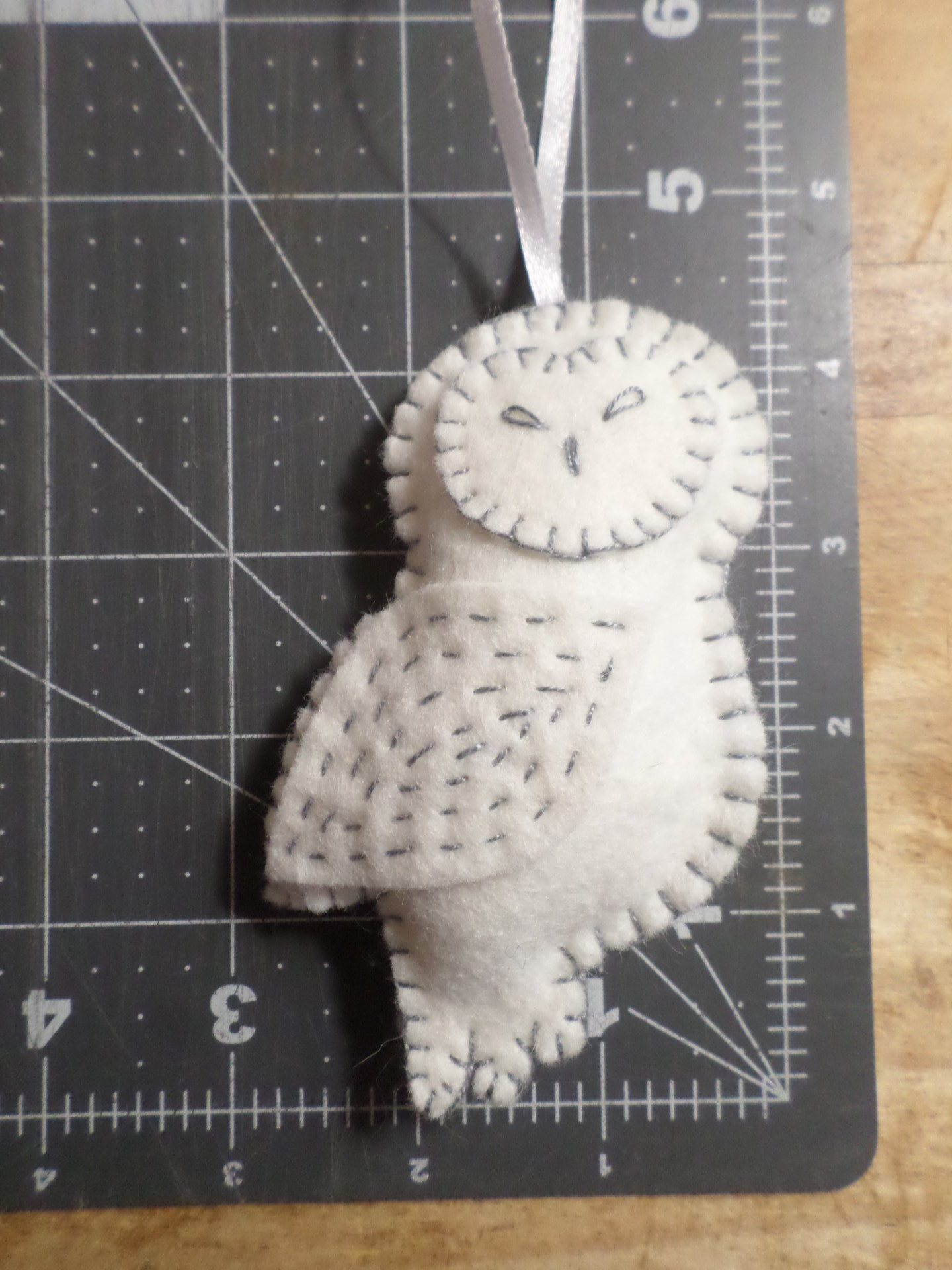 Snowy Owl Felt Holiday Ornament DIY Kit 