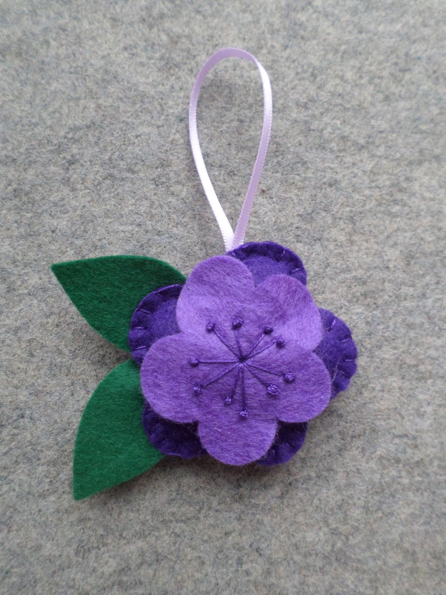 Purple Flower Felt Ornament DIY Kit 