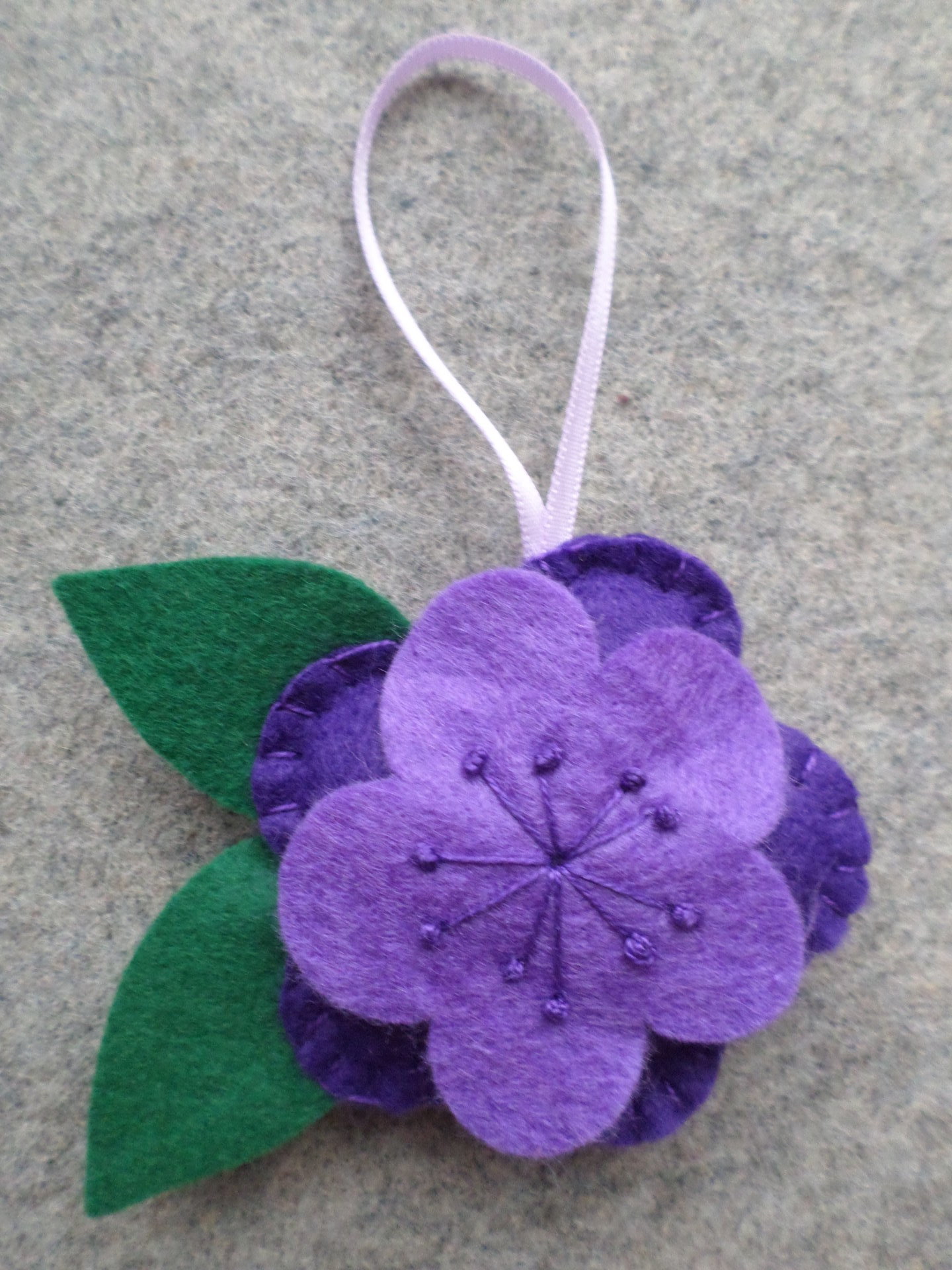 Purple Flower Felt Ornament DIY Kit 