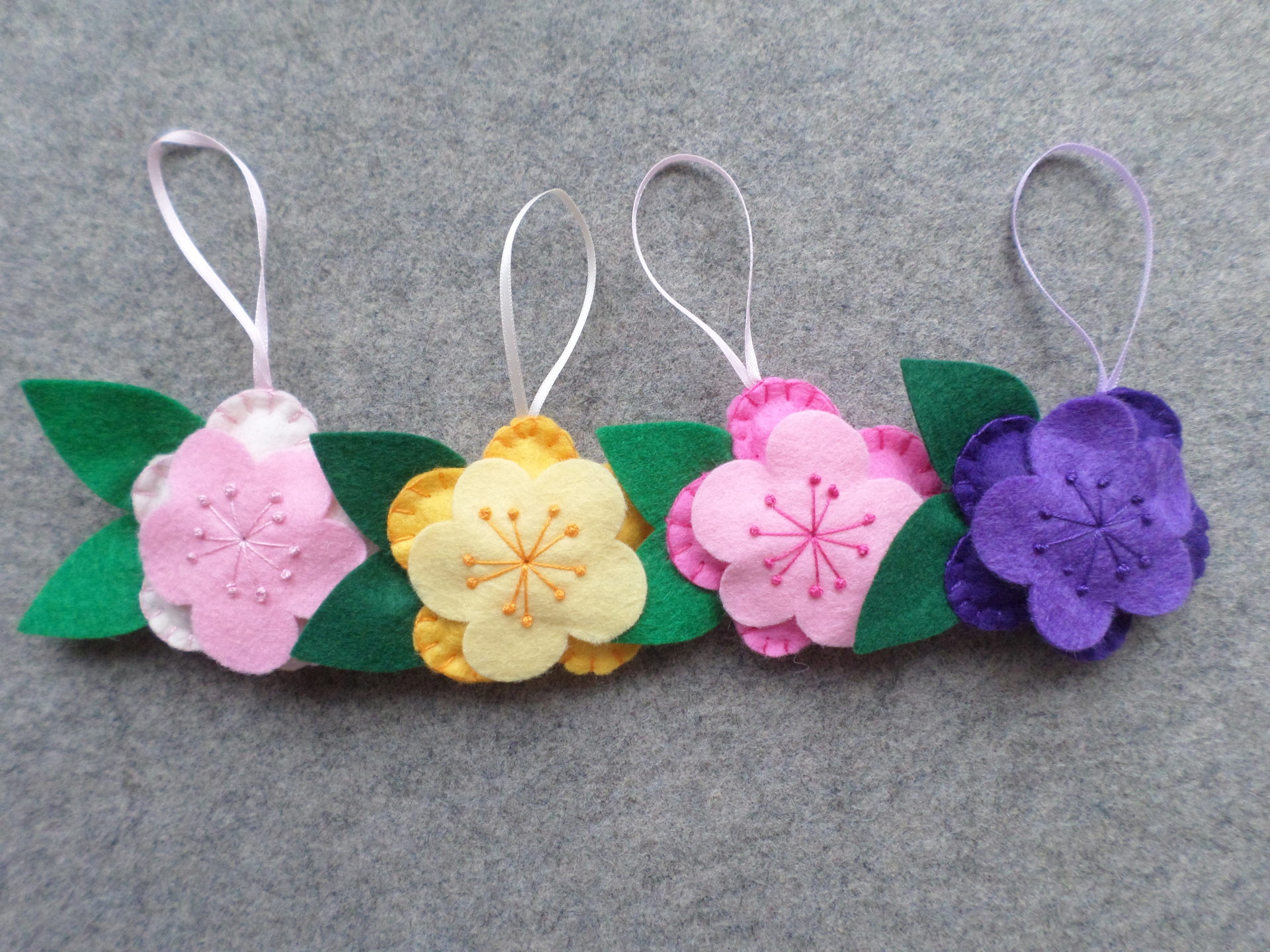 Set of 4 Flower Ornaments DIY Kit 