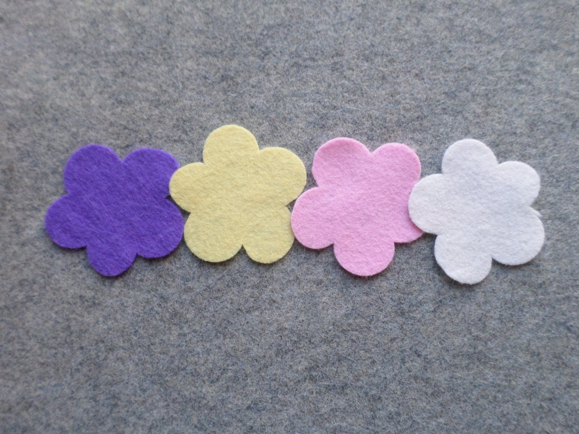 12 Cut Felt Shapes, 2.25" Flower Pieces