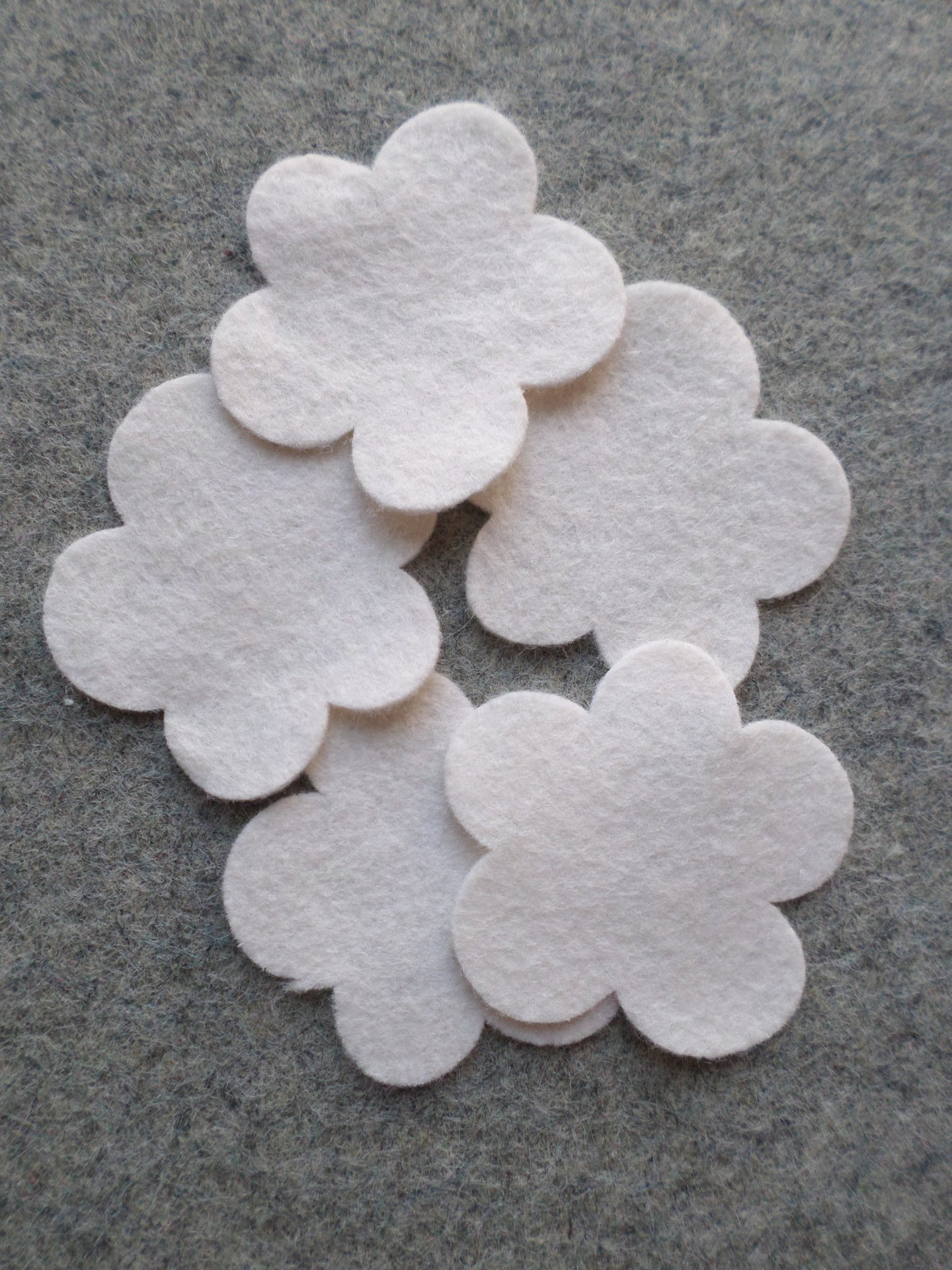12 Cut Felt Shapes, 2.75" Flower Pieces