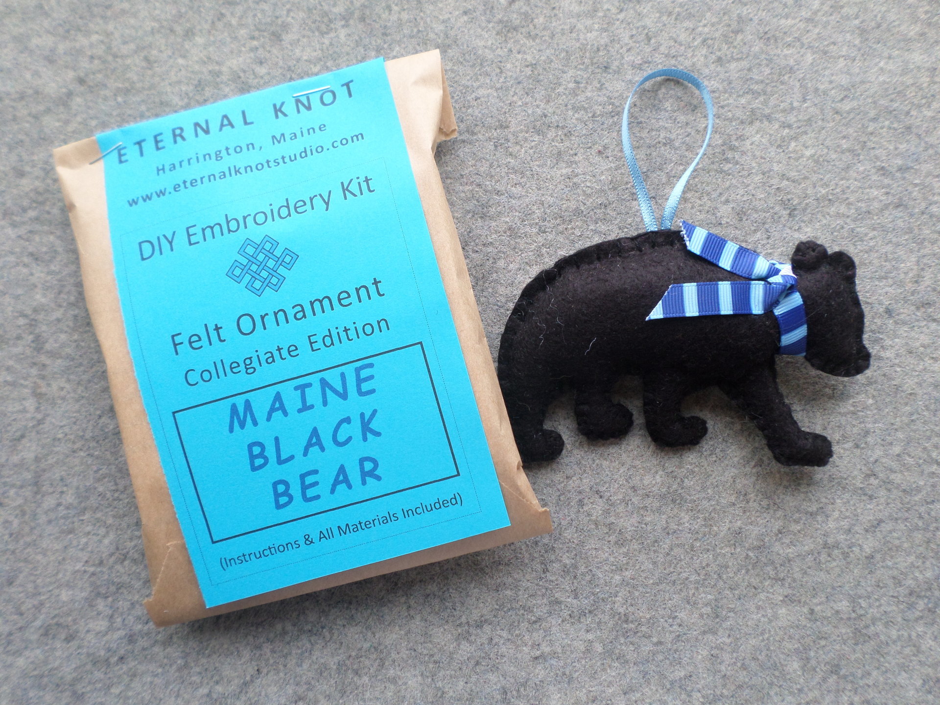 Maine Black Bear Collegiate Edition Felt Ornament DIY Kit 