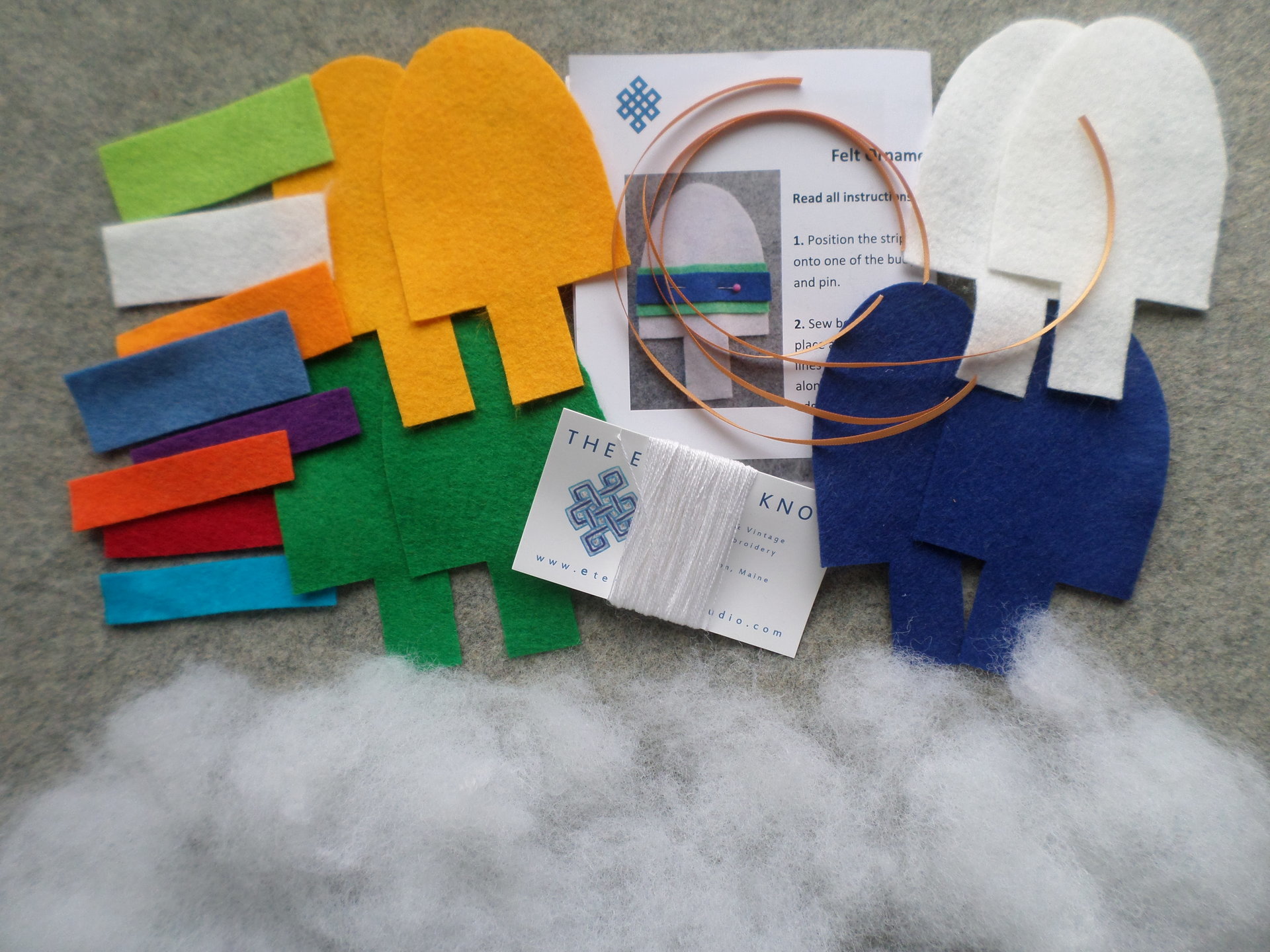 Set of 4 Buoys Felt Ornaments DIY Kit 