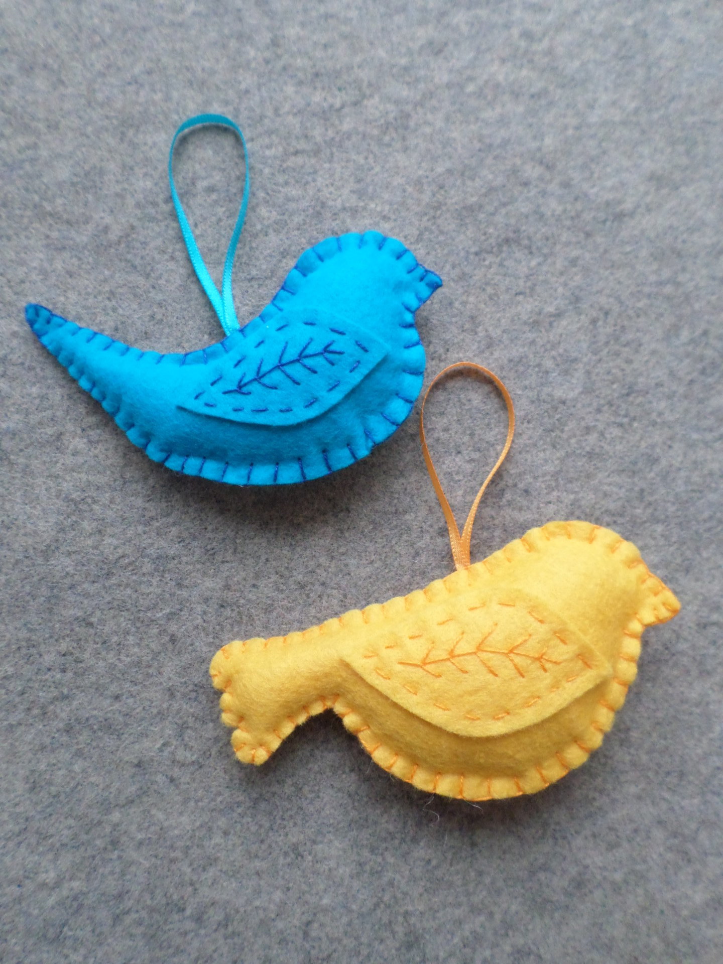 Set of 4 Bird Felt Ornaments DIY Kit 