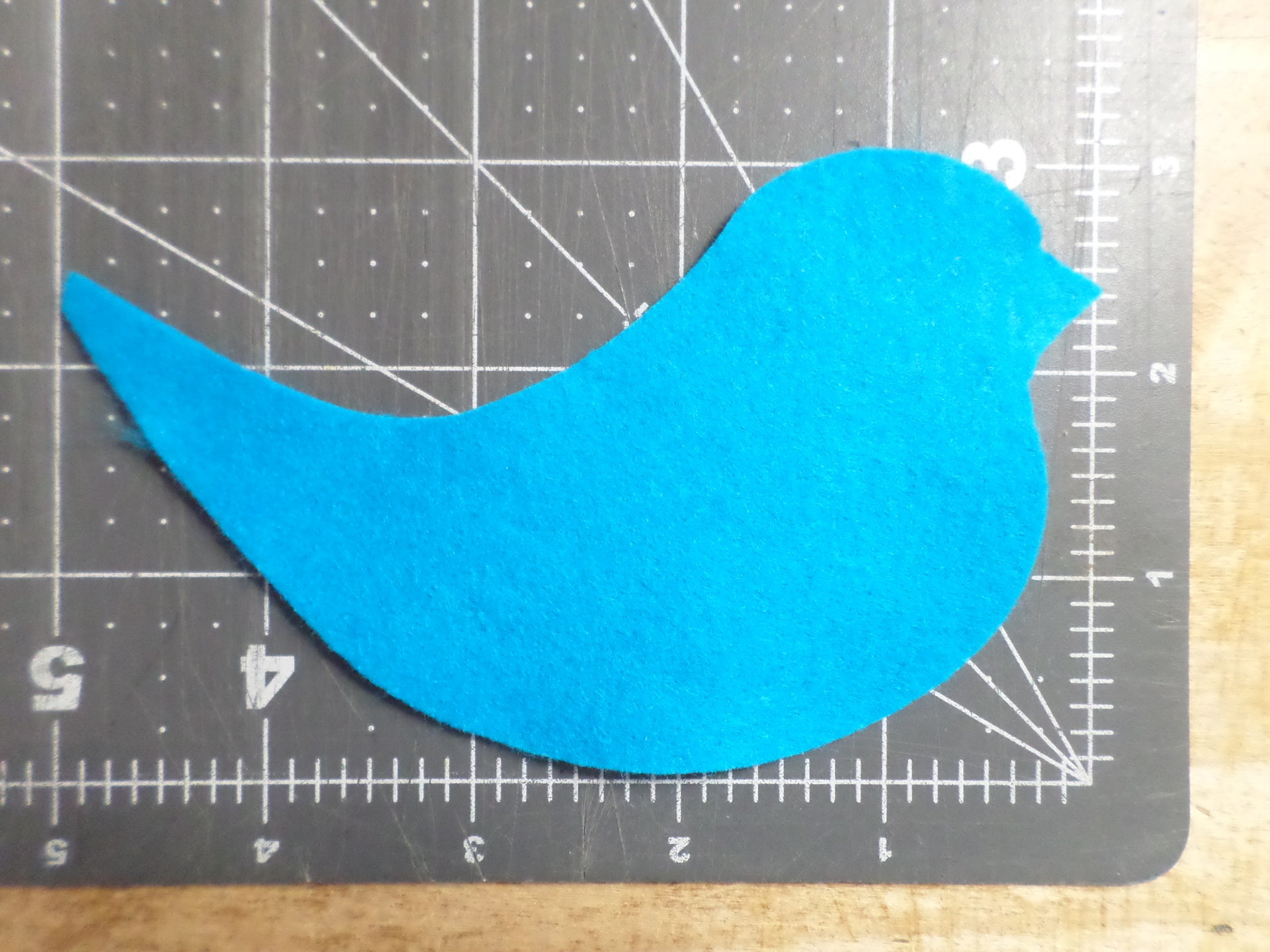 Cut Felt Bird Shapes, 12 Blue Bird Pieces