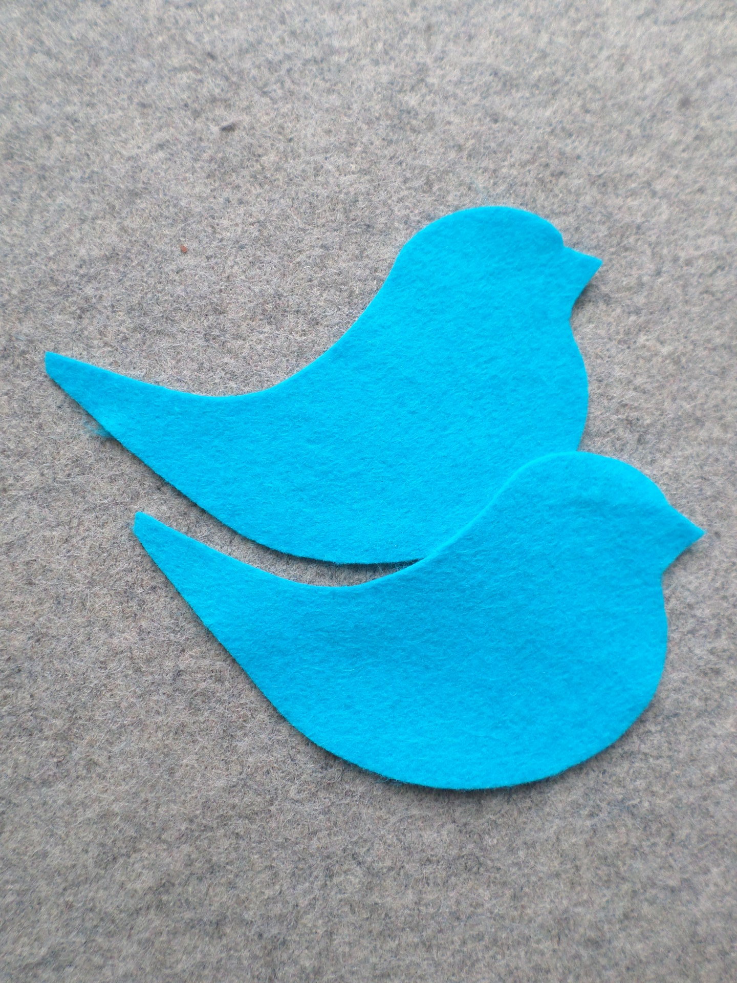 Cut Felt Bird Shapes, 12 Blue Bird Pieces