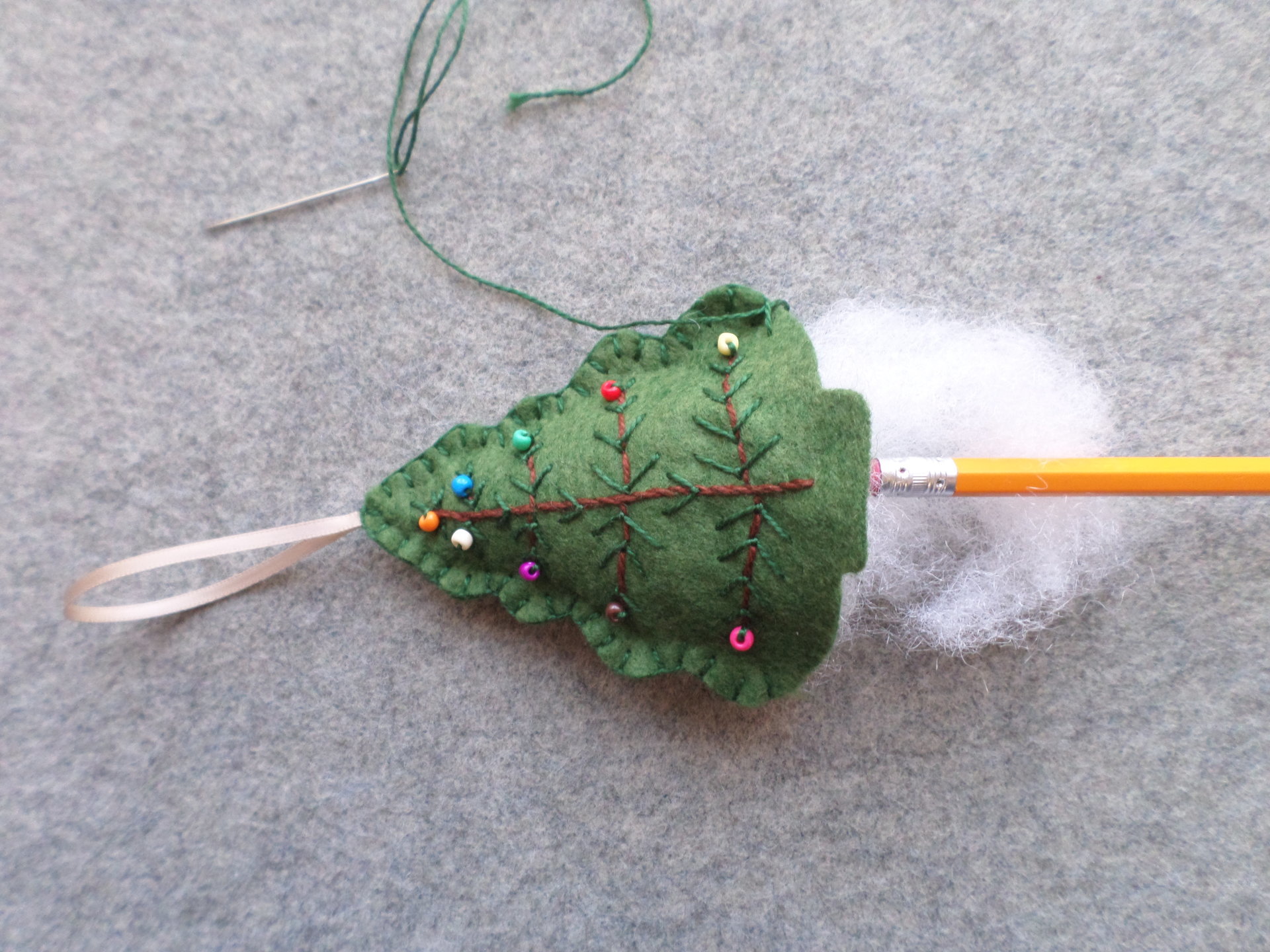 Set of 4 Tree Felt Ornaments DIY Kit 