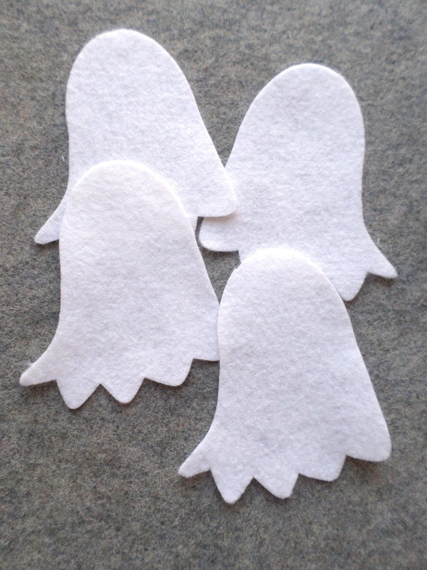 Cut Felt Shapes, 12 White Ghost Pieces