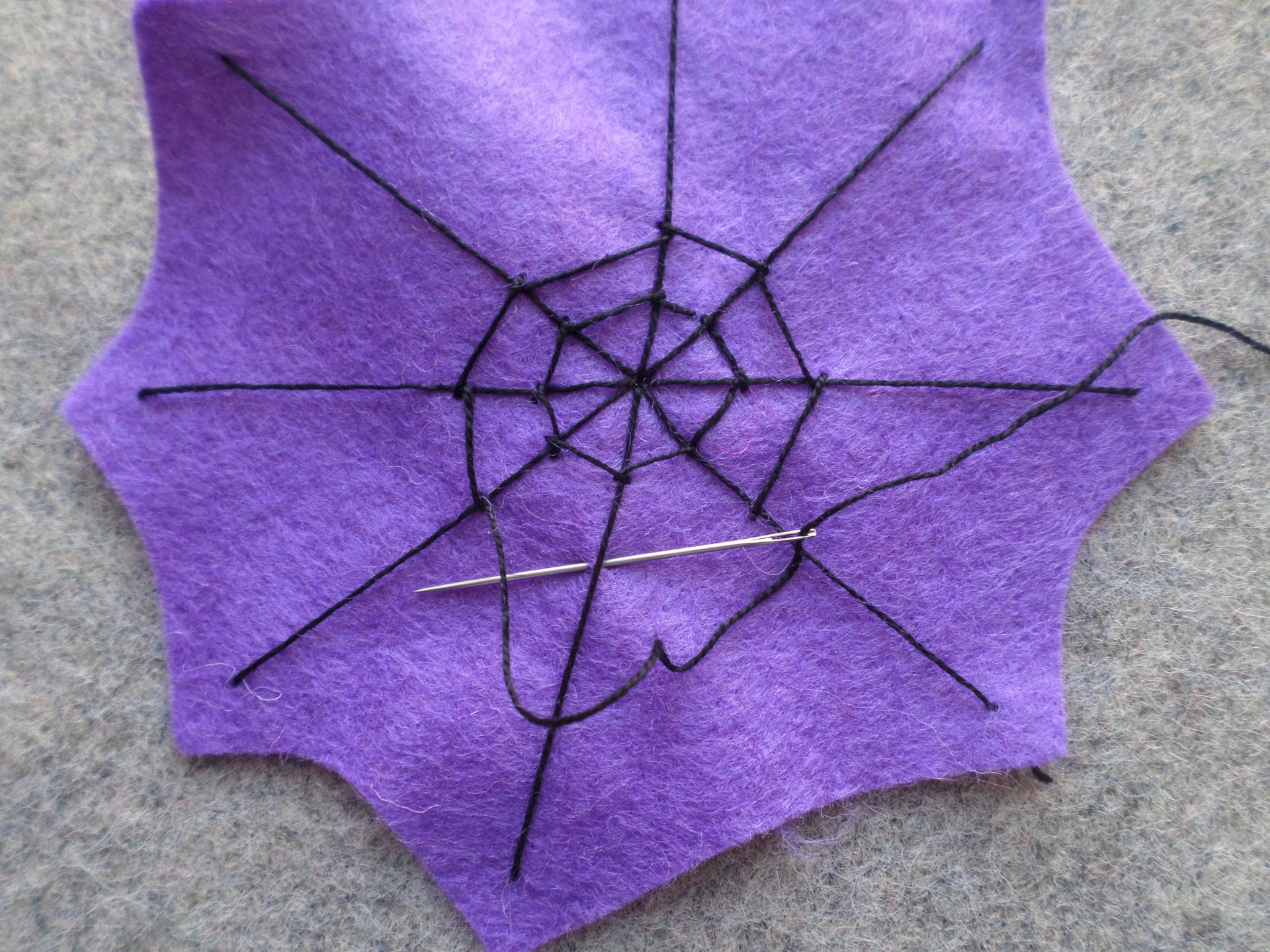 Spider Web Halloween Felt Holiday Ornament DIY Kit 