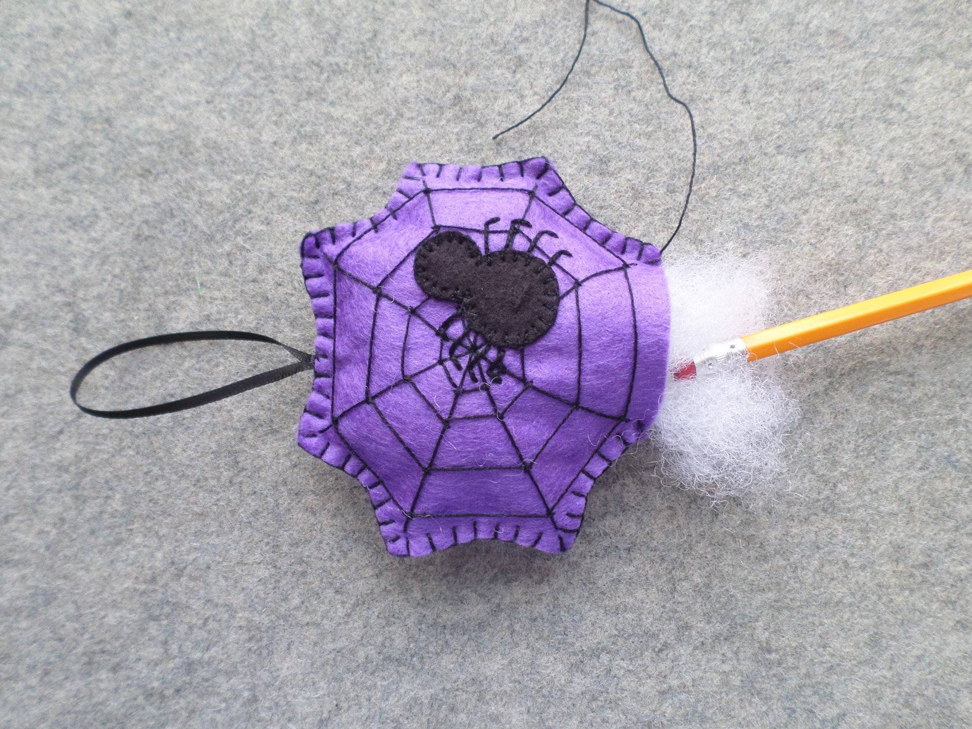 Spider Web Halloween Felt Holiday Ornament DIY Kit 