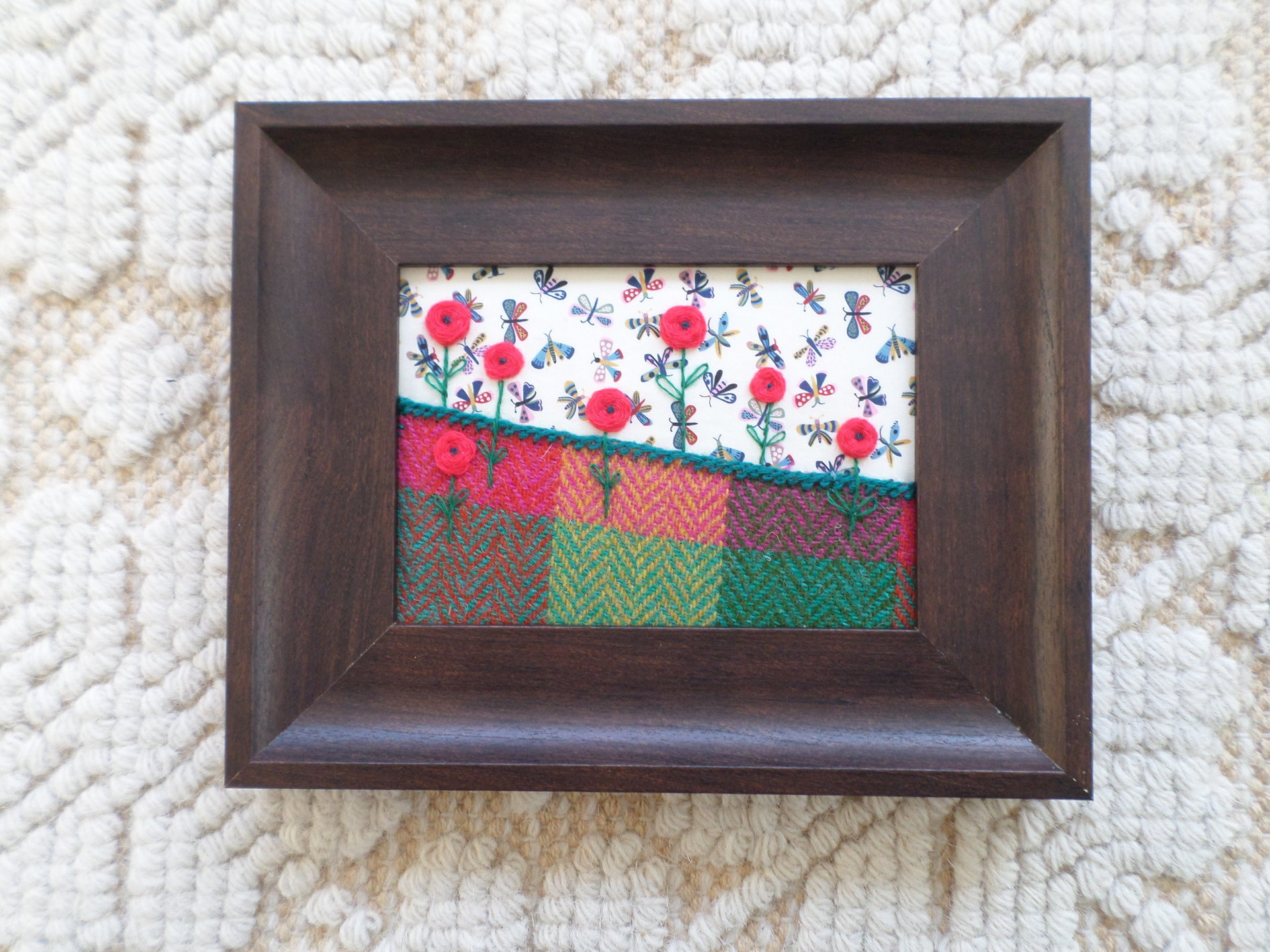 Summer Hand-Embroidered Crewel Wall Art