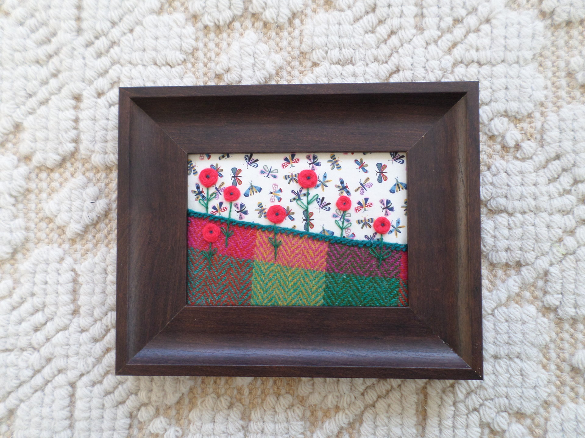 Summer Hand-Embroidered Crewel Wall Art