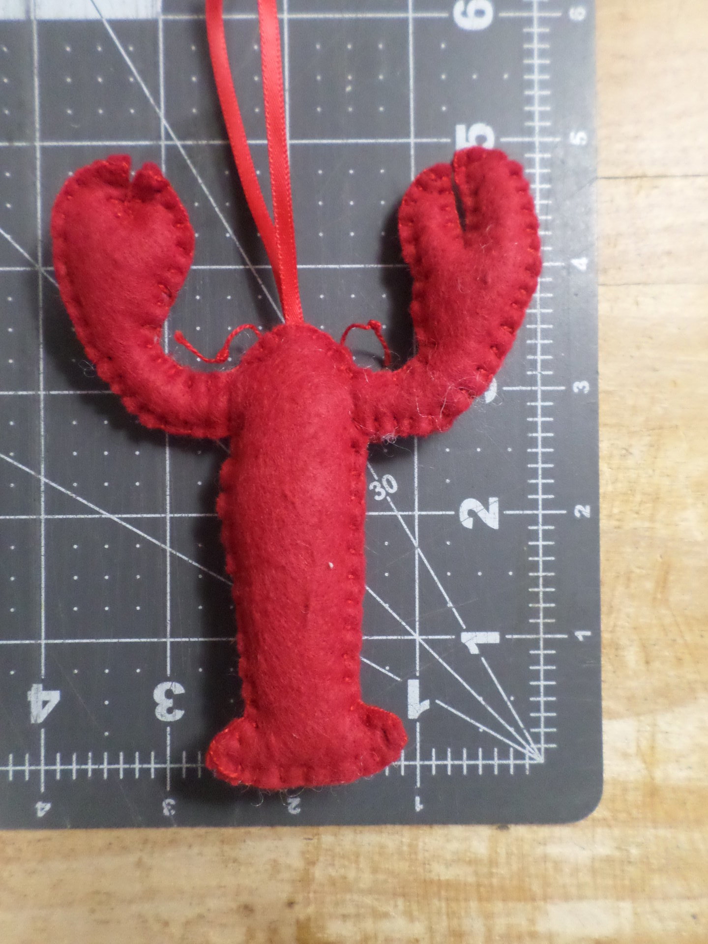 Red Lobster Felt Holiday Ornament DIY Kit 