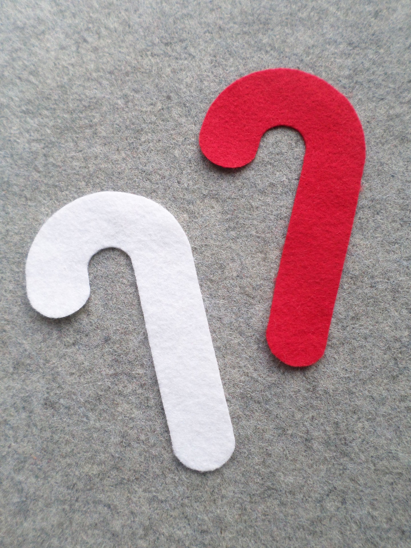 12 Cut Felt Shapes, Cany Cane Pieces