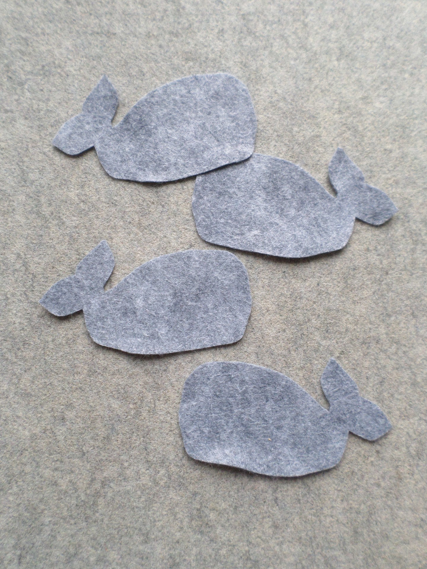 12 Cut Felt Shapes, Whale Pieces