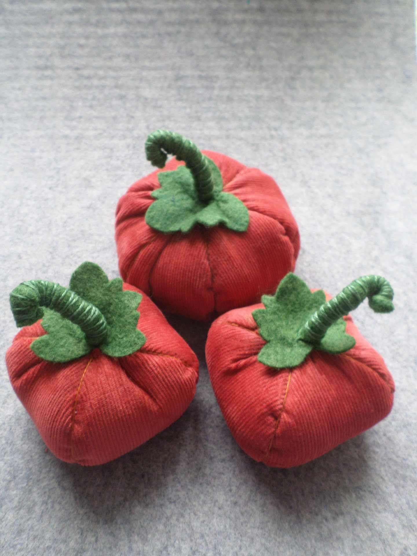 Orange Corduroy Pumpkin Pincushion