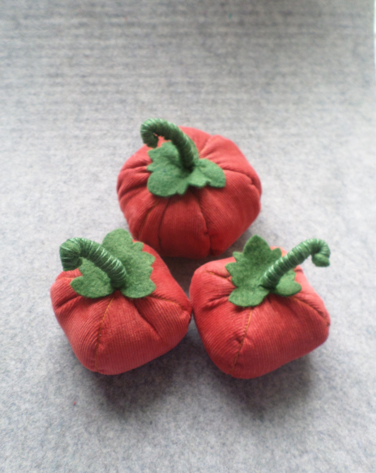 Orange Corduroy Pumpkin Pincushion