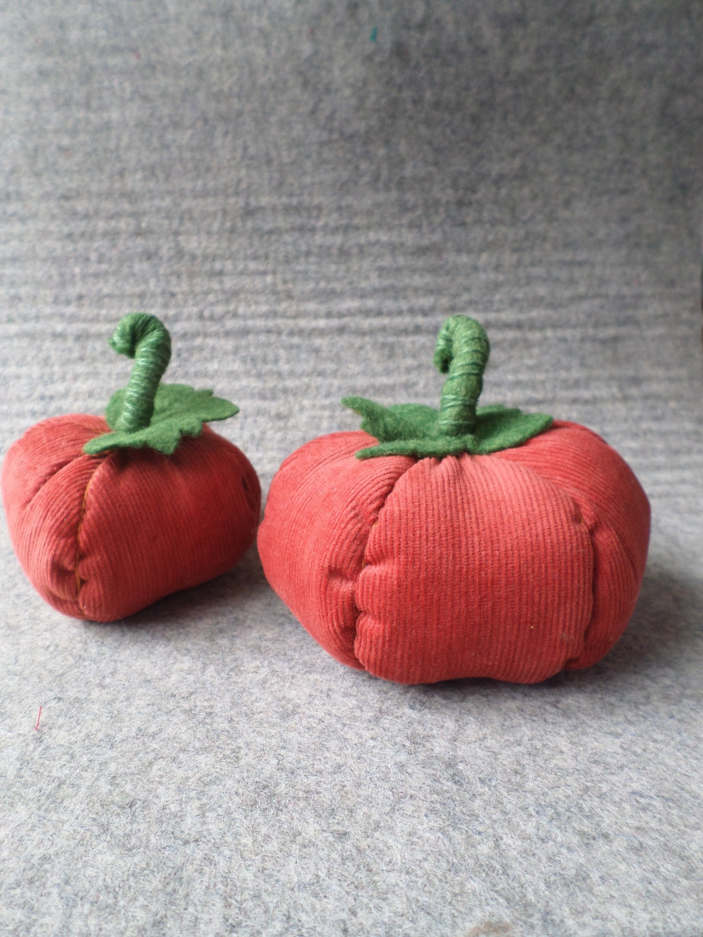 Orange Corduroy Pumpkin Pincushion
