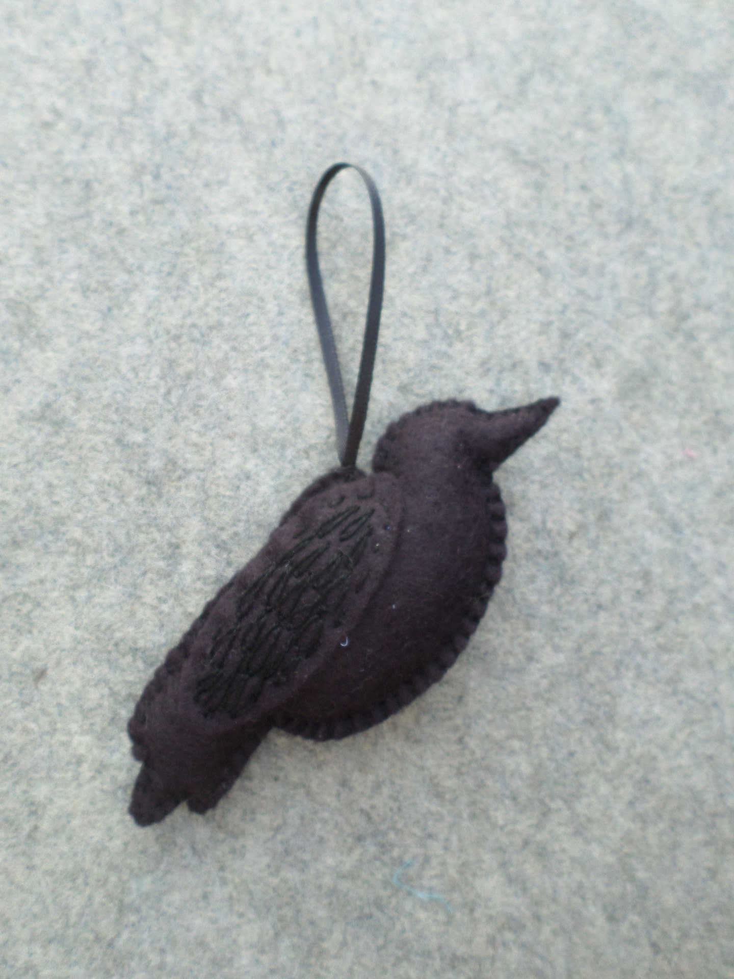 Crow Halloween Felt Holiday Ornament DIY Kit