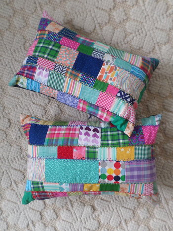 Crazy Quilt Patchwork Embroidered Throw Pillow