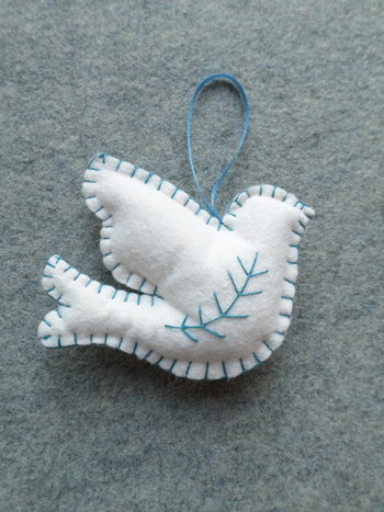 White Dove Felt Ornament
