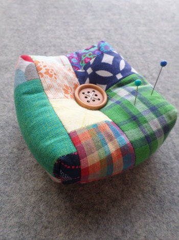 Square Patchwork Pincusion Primary Colors