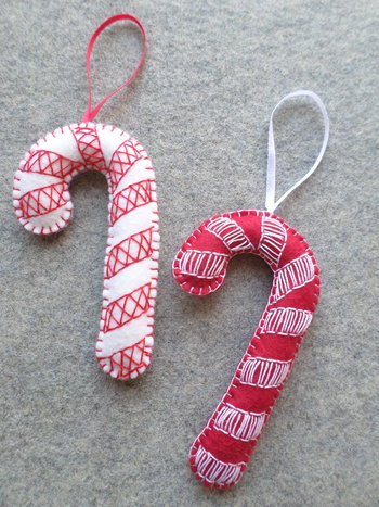 Candy Cane Felt Holiday Ornament DIY Kit 