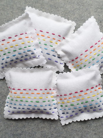 Lavender Sachet Hand Embroidered Rainbow Sachets
