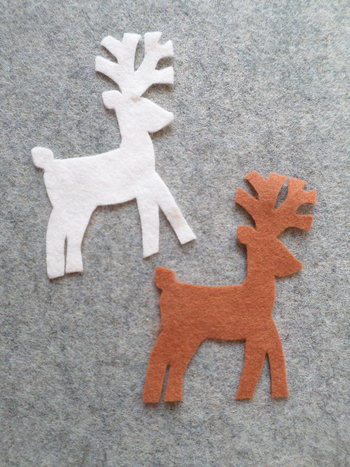 Cut Felt Shapes, 12 Deer Pieces