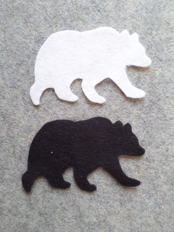 Cut Felt Shapes, 12 Bear Pieces