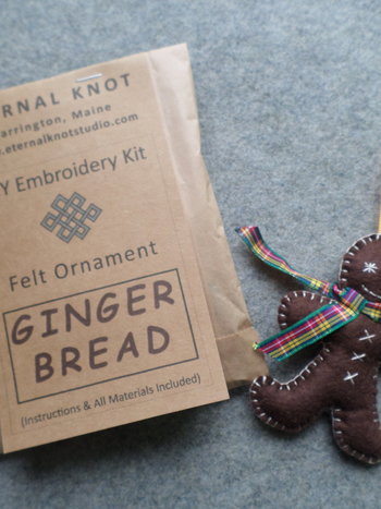 Gingerbread Felt Holiday Ornament DIY Kit 