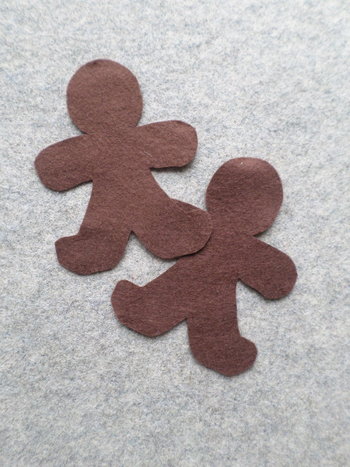 Cut Felt Shapes, 12 Gingerbread Pieces