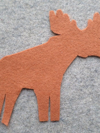 Cut Felt Shapes, 12 Moose Pieces