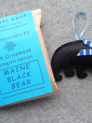 Maine Black Bear Collegiate Edition Felt Ornament DIY Kit 