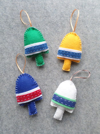 Set of 4 Buoys Felt Ornaments DIY Kit 
