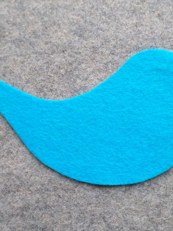 Cut Felt Bird Shapes, 12 Blue Bird Pieces