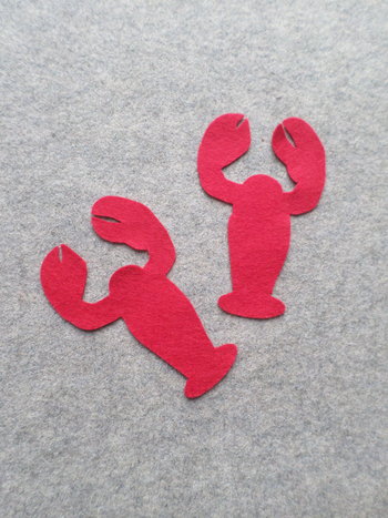 Cut Felt Shapes, 12 Lobster Pieces