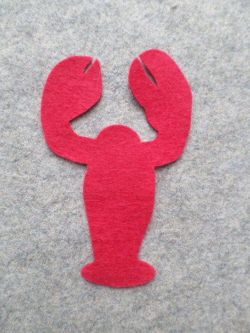 Cut Felt Shapes, 12 Lobster Pieces