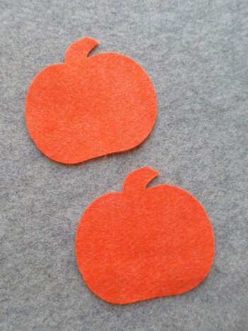 Cut Felt Shapes, 12 Orange Pumpkin Pieces