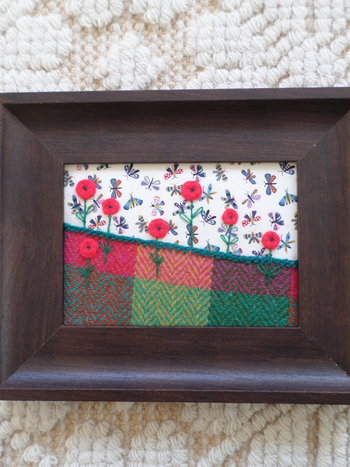 Summer Landscape 5" x 7" Hand-Embroidered Crewel Wall Art